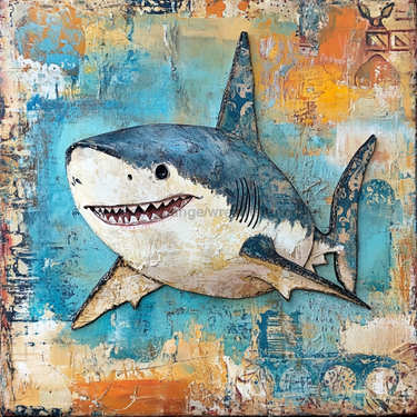 Nautical Sign, Shark Sign, DCO-02588, Sign For Wreath, 10x10